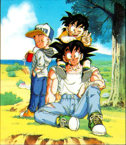 Goku Gohan y Krilyn